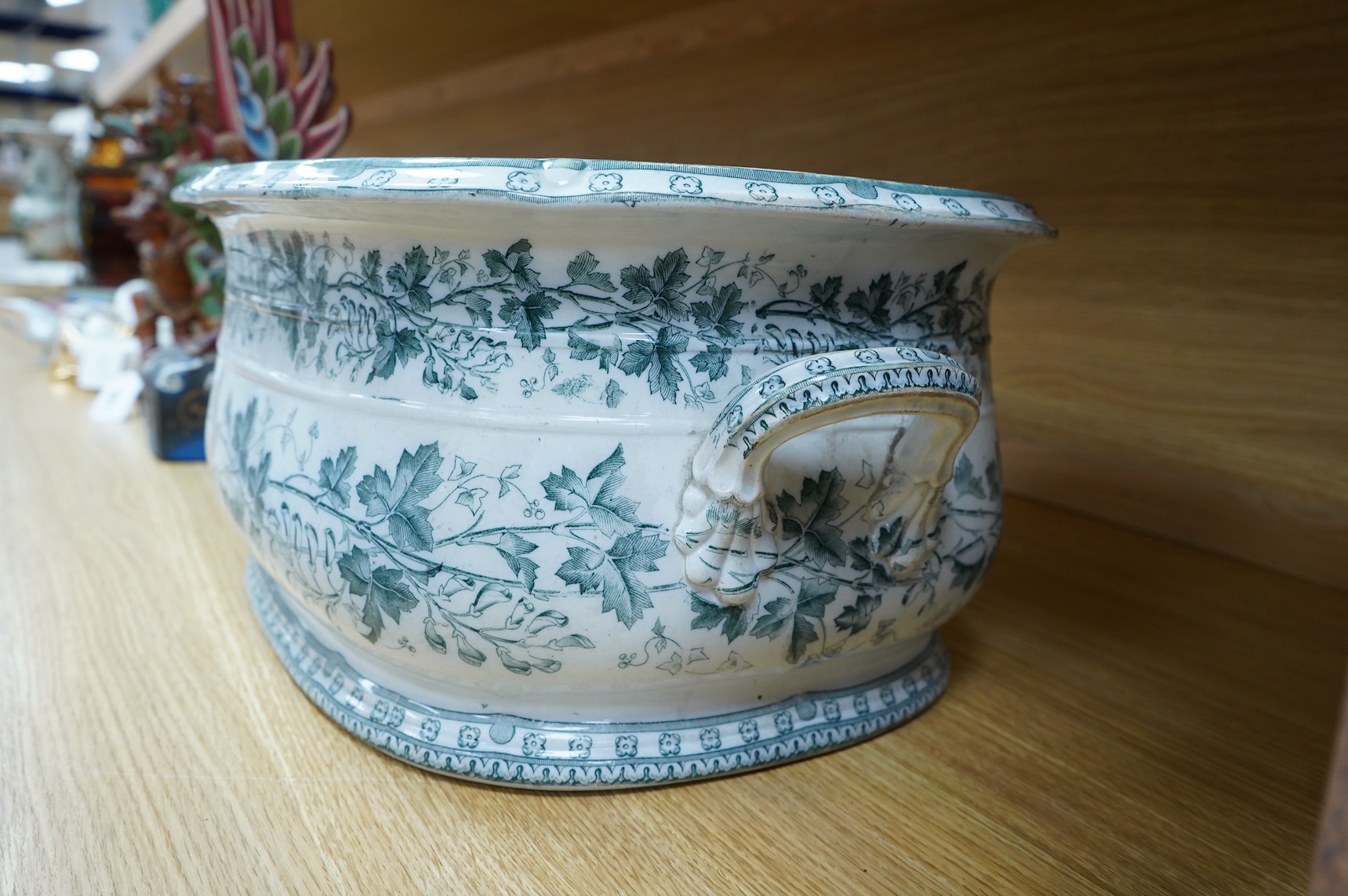 A Samuel Alcock pottery footbath, 52cm wide
